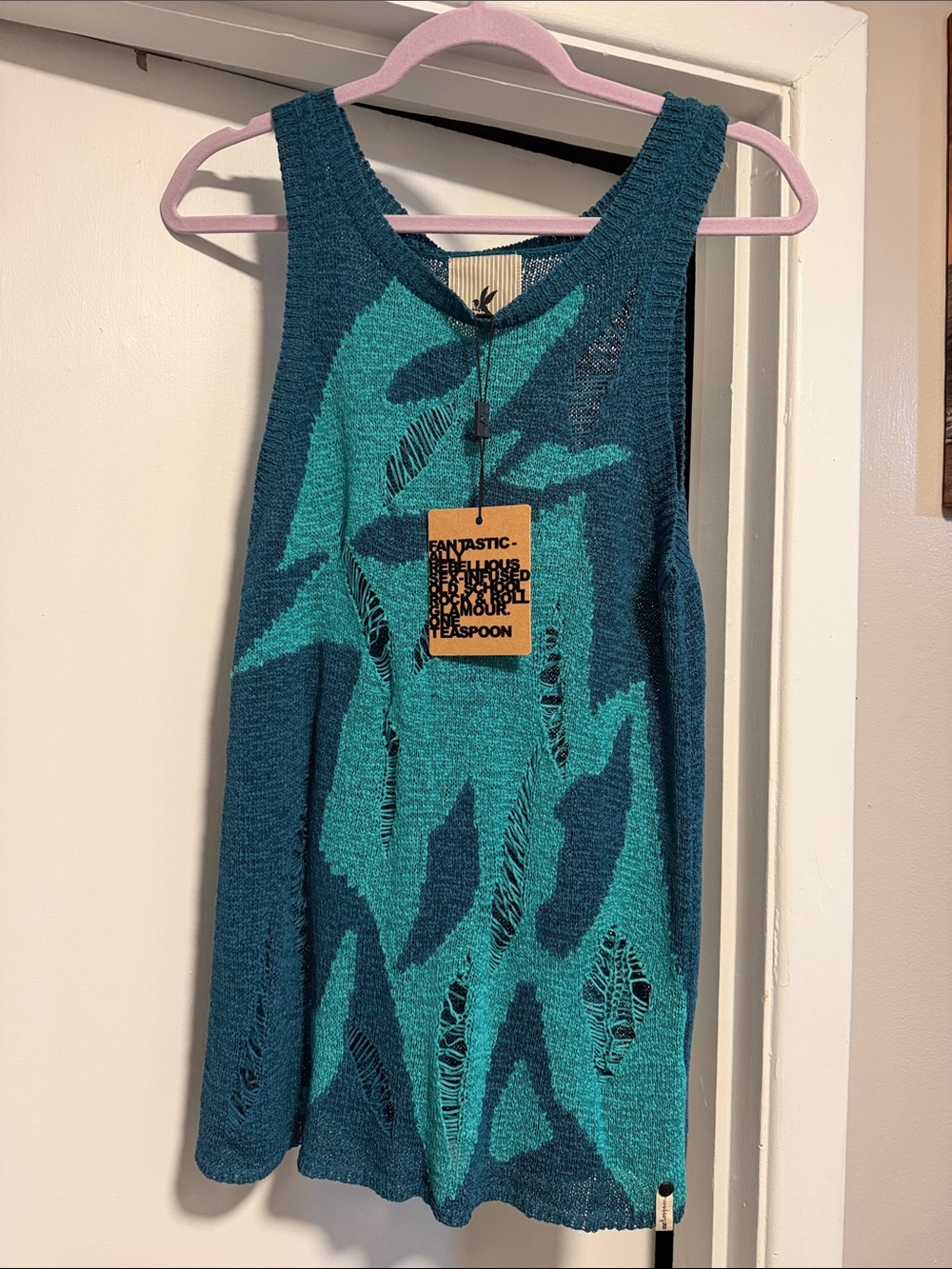 One Teaspoon Teal Knit Tank Top